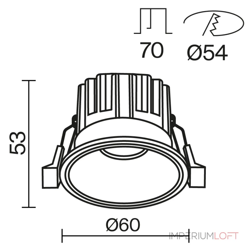 Встраиваемый светильник Maytoni Round DL058-7W2.7K-B от ImperiumLoft