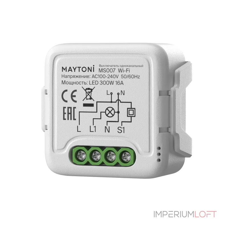 Wi-Fi выключатель одноканальный 250Вт Maytoni MS007 от ImperiumLoft Wi-Fi выключатель одноканальный 250Вт Maytoni MS007 от ImperiumLoft