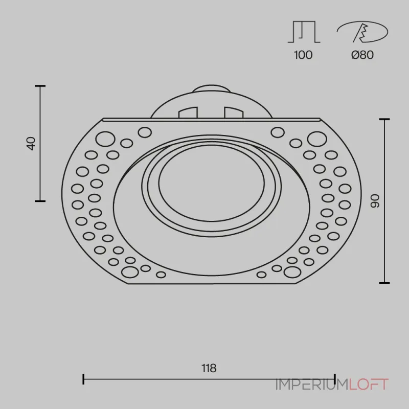 Встраиваемый светильник Dot DL042-01-RD-B от ImperiumLoft
