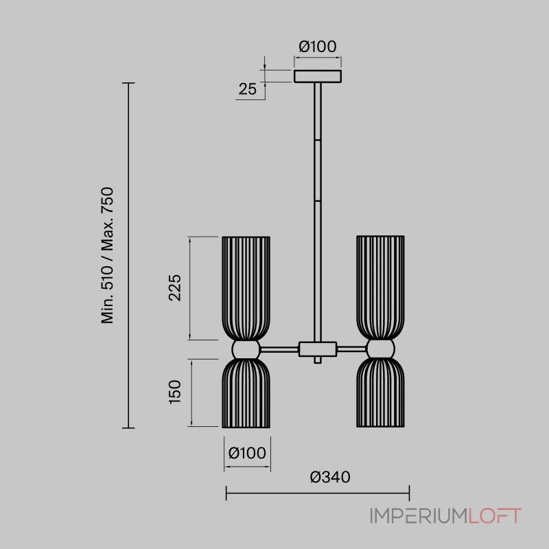 Люстра на штанге Maytoni Modern MOD302PL-06W Люстра на штанге Maytoni Modern MOD302PL-06W