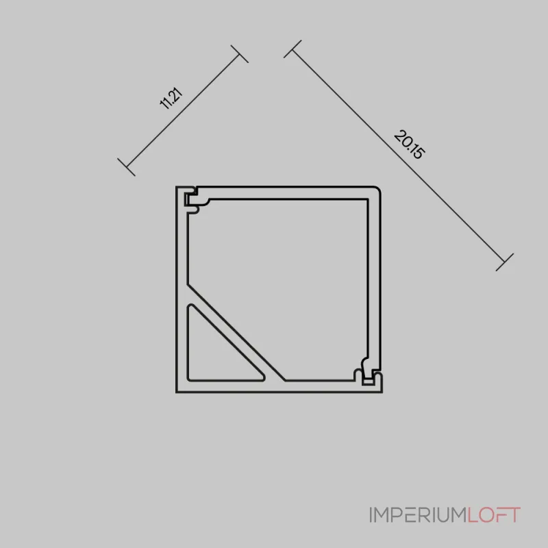 Рассеиватель для профиля 16×16 (Угол, Чёрный, 2 м), ALM-1616S-B-DF-2M Maytoni 642028 от ImperiumLoft