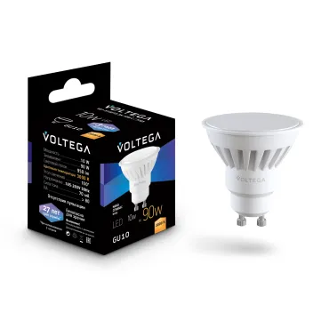 Светодиодная лампа Ceramics MR16 10W 3000K GU10 100° Voltega Sofit 7265 Светодиодная лампа Ceramics MR16 10W 3000K GU10 100° Voltega Sofit 7265