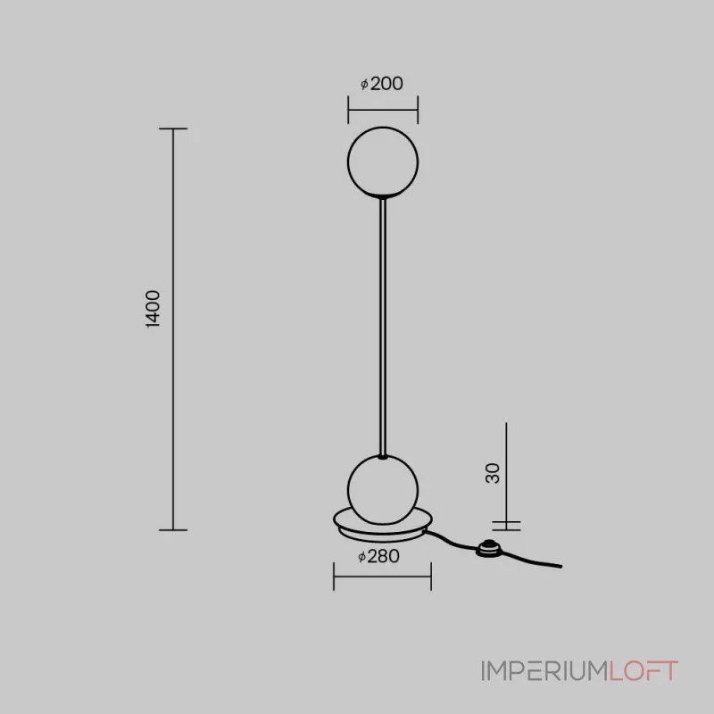 Напольный светильник (торшер) Maytoni Twins MOD427FL-L20B3K от ImperiumLoft