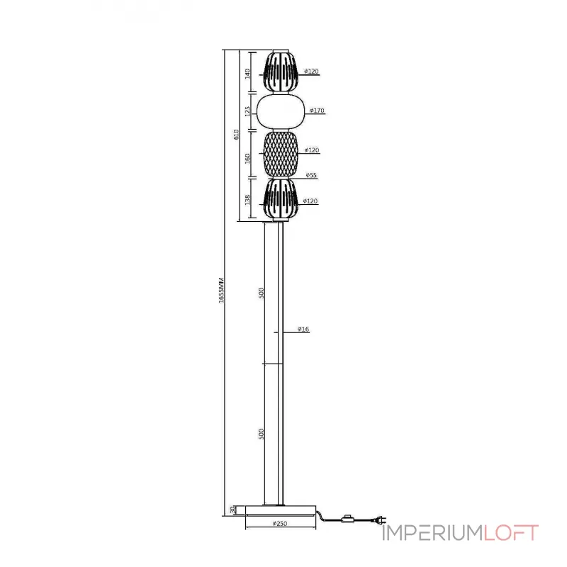Напольный светильник Maytoni Modern MOD267FL-L32G3K от ImperiumLoft Напольный светильник Maytoni Modern MOD267FL-L32G3K от ImperiumLoft