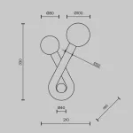 Настенный светильник (бра) Maytoni Modern Vortex MOD476WL-02BS от ImperiumLoft