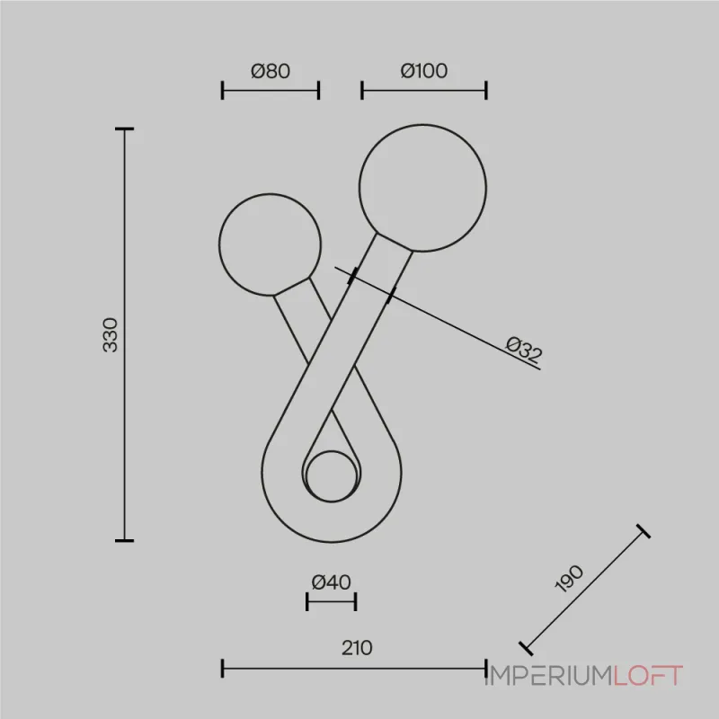 Настенный светильник (бра) Maytoni Modern Vortex MOD476WL-02BS от ImperiumLoft
