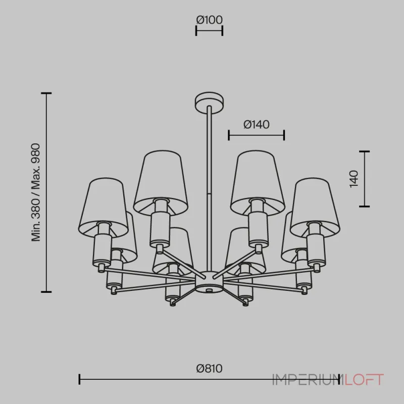 Люстра на штанге Maytoni Lira MOD483PL-08BS от ImperiumLoft Люстра на штанге Maytoni Lira MOD483PL-08BS от ImperiumLoft