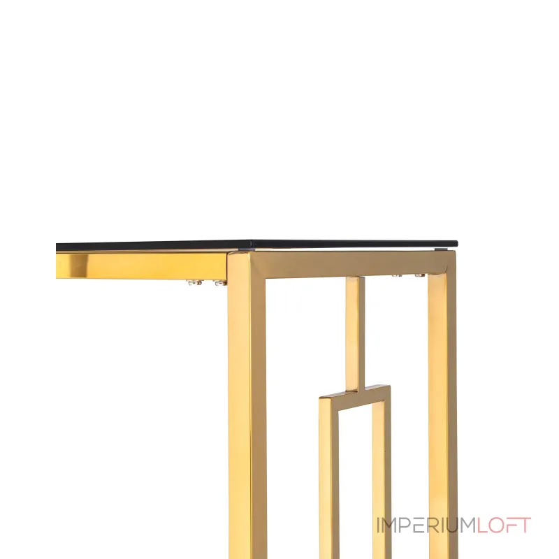БРУКЛИН 120*40 золото стекло smoke, каркас нержавеющая сталь от ImperiumLoft