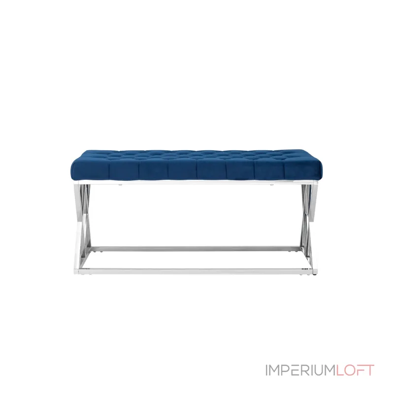 ИНСИГНИЯ сталь серебро, нержавеющая сталь, обивка сиденья синий велюр от ImperiumLoft