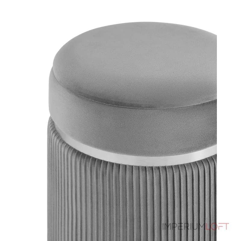 Миранда с ящиком серебро велюр серый от ImperiumLoft