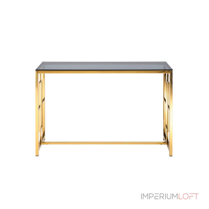 БРУКЛИН 120*40 золото стекло smoke, каркас нержавеющая сталь от ImperiumLoft