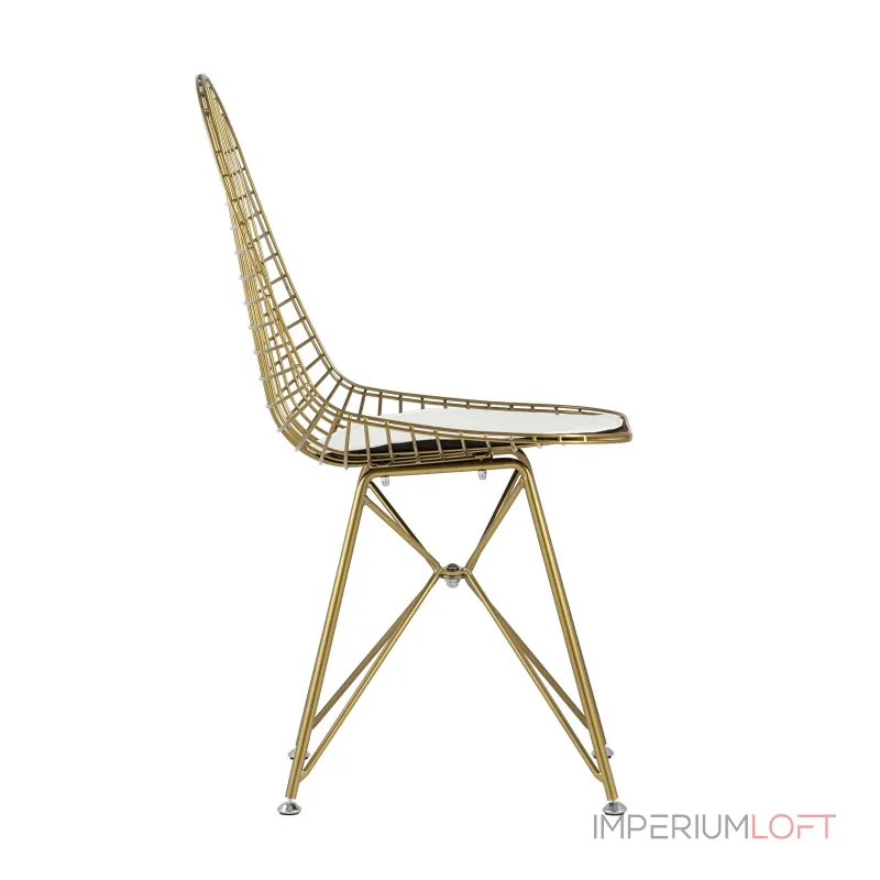 Eiffel из металла цвет золото с белой подушкой из экокожи от ImperiumLoft