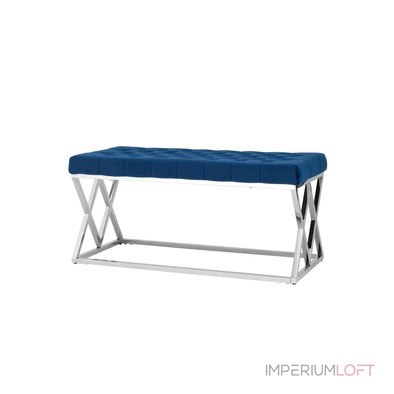 ИНСИГНИЯ сталь серебро, нержавеющая сталь, обивка сиденья синий велюр от ImperiumLoft