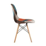 Eames DSW в тканевой обивке в стиле пэчворк, сиденье платиковое, ножки деревянные от ImperiumLoft