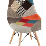 Eames DSW в тканевой обивке в стиле пэчворк, сиденье платиковое, ножки деревянные от ImperiumLoft