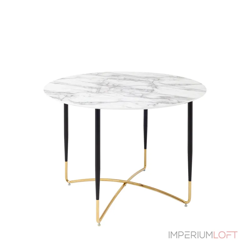 обеденный Даймакс 110*110 белый мрамор от ImperiumLoft