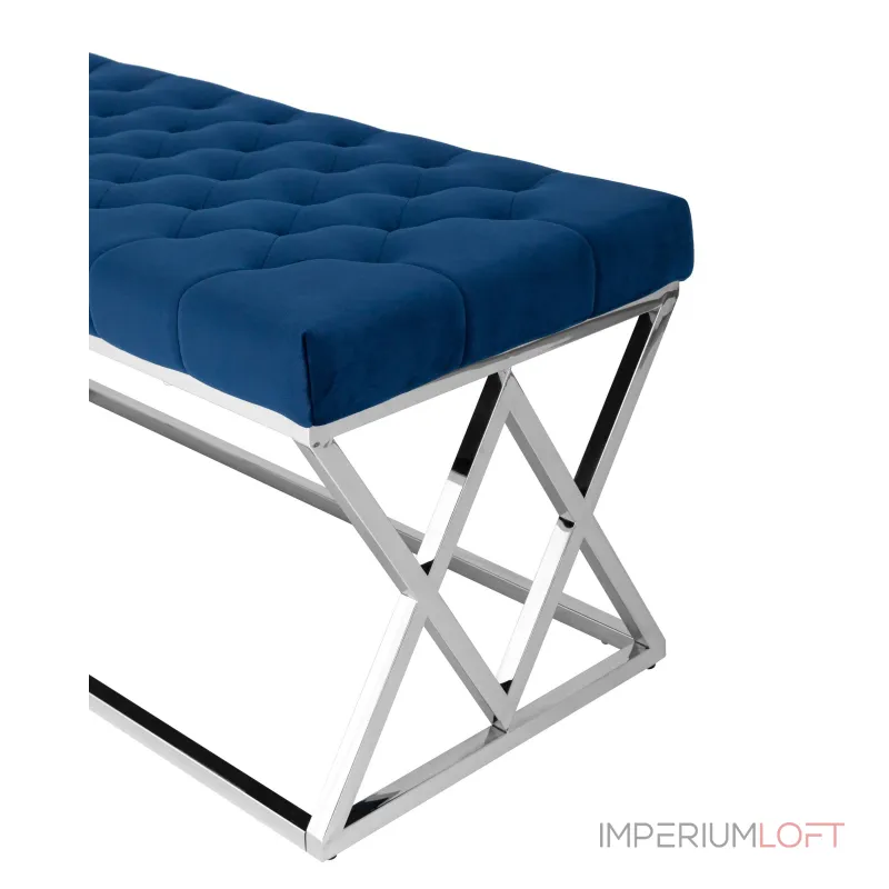 ИНСИГНИЯ сталь серебро, нержавеющая сталь, обивка сиденья синий велюр от ImperiumLoft