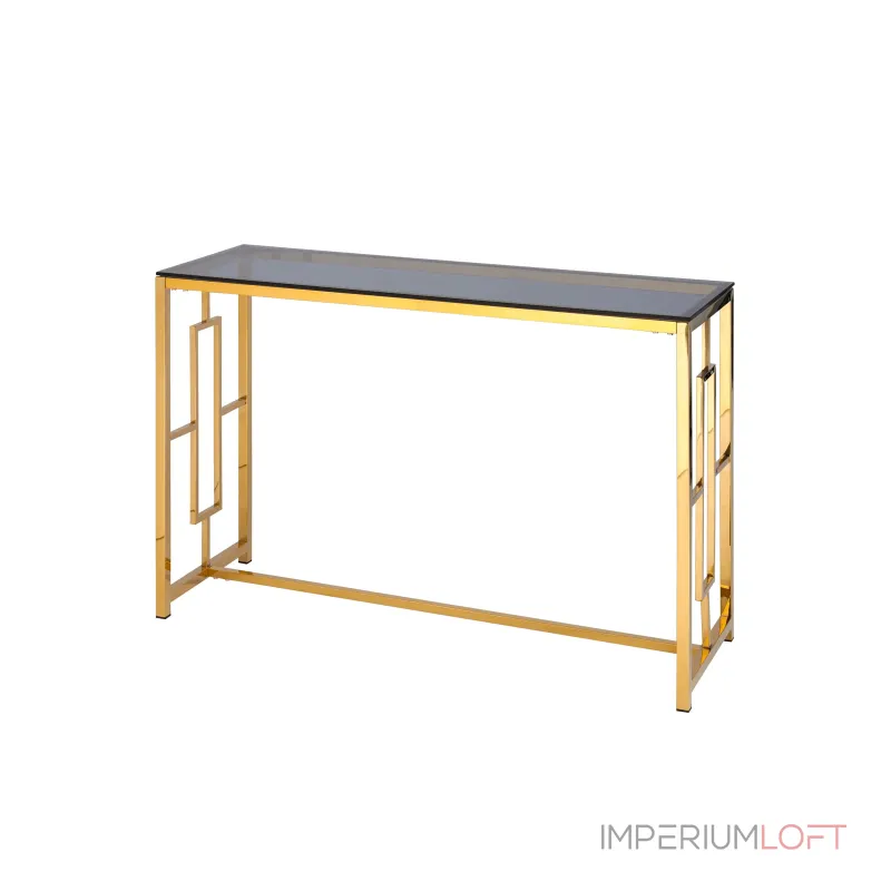 БРУКЛИН 120*40 золото стекло smoke, каркас нержавеющая сталь от ImperiumLoft