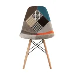 Eames DSW в тканевой обивке в стиле пэчворк, сиденье платиковое, ножки деревянные от ImperiumLoft