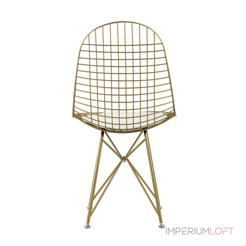 Eiffel из металла цвет золото с белой подушкой из экокожи от ImperiumLoft