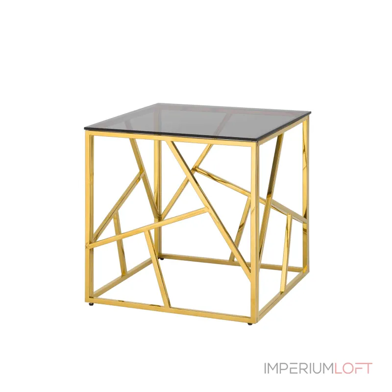 55*55 АРТ ДЕКО золото стекло smoke, каркас нержавеющая сталь от ImperiumLoft