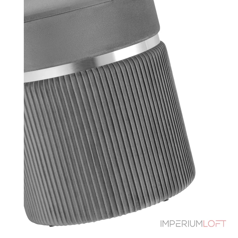 Миранда с ящиком серебро велюр серый от ImperiumLoft