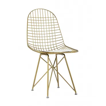 Стул обеденный Eiffel золотой с белой подушкой Стул обеденный Eiffel золотой с белой подушкой