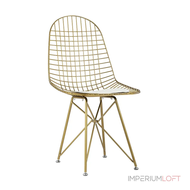 Eiffel из металла цвет золото с белой подушкой из экокожи от ImperiumLoft