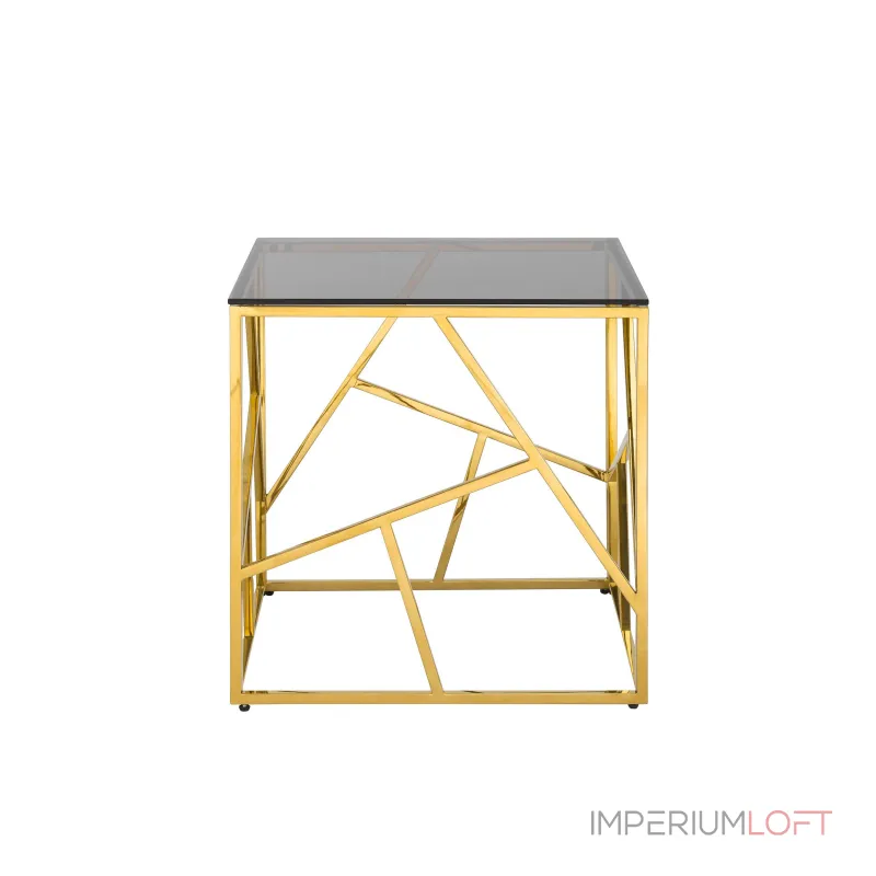 55*55 АРТ ДЕКО золото стекло smoke, каркас нержавеющая сталь от ImperiumLoft