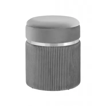 Пуф Миранда с ящиком серебро велюр серый