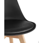 FRANKFURT черный, сиденье экокожа, белый пластик, массив бука от ImperiumLoft