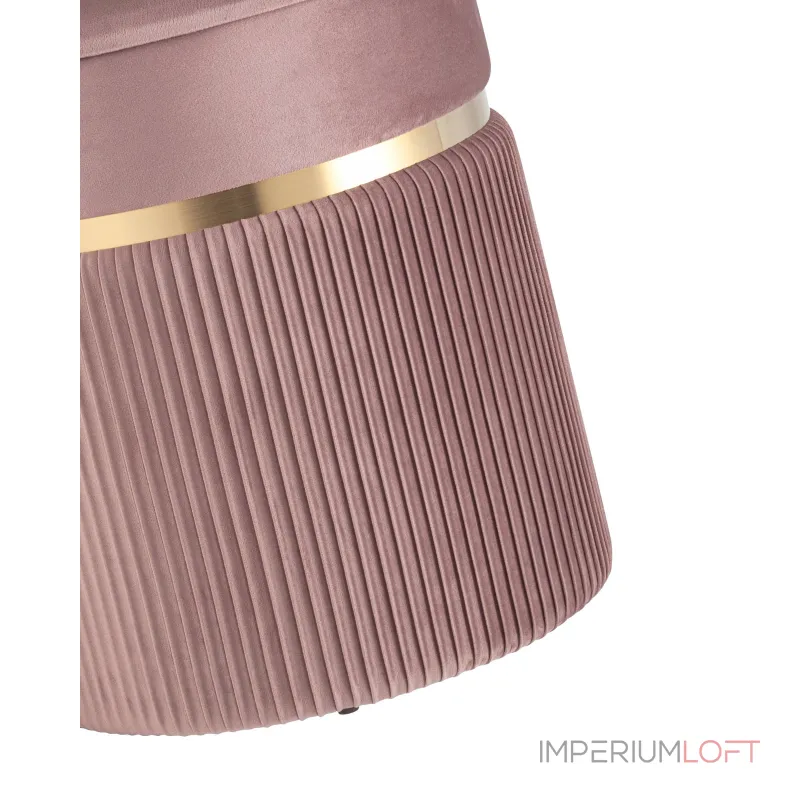 Миранда с ящиком велюр розовый с декоративным золотым ободком от ImperiumLoft