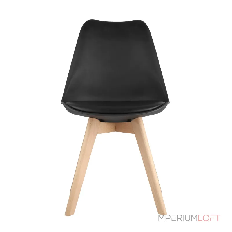 FRANKFURT черный, сиденье экокожа, белый пластик, массив бука от ImperiumLoft