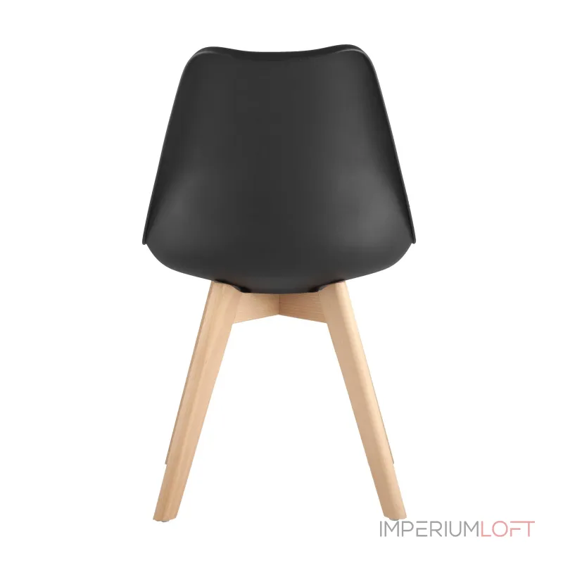 FRANKFURT черный, сиденье экокожа, белый пластик, массив бука от ImperiumLoft