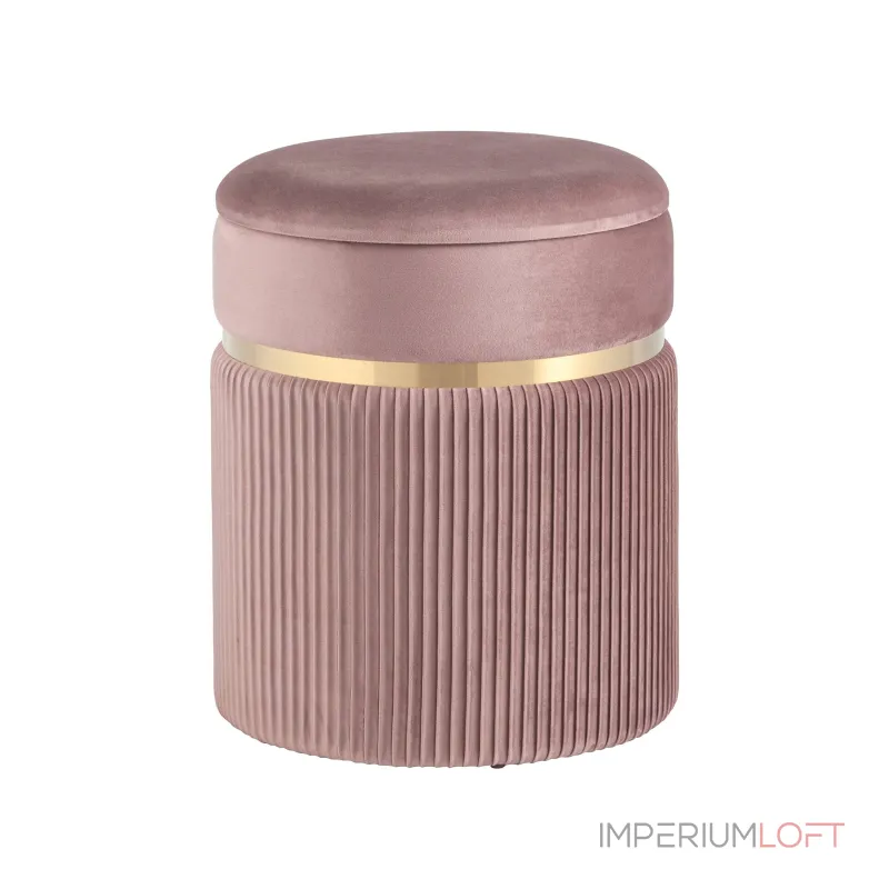Миранда с ящиком велюр розовый с декоративным золотым ободком от ImperiumLoft