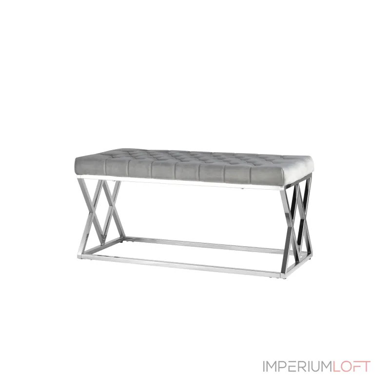 ИНСИГНИЯ серый велюр нержавеющая сталь серебро от ImperiumLoft