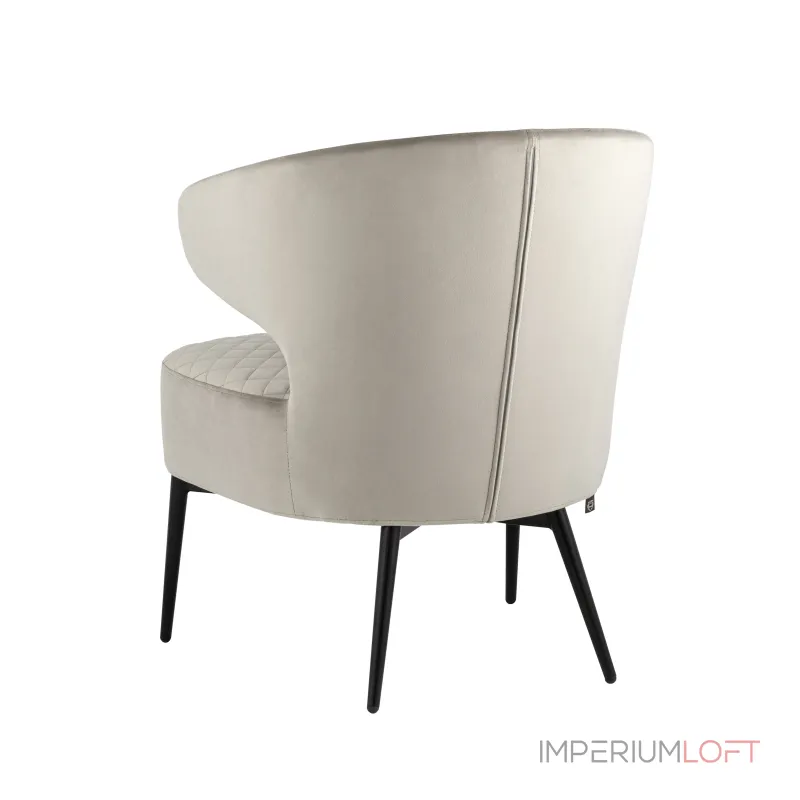 лаунж Royal велюр светло-серый ножки металл от ImperiumLoft