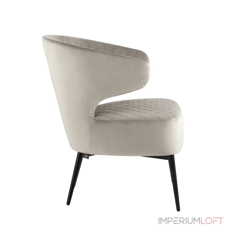 лаунж Royal велюр светло-серый ножки металл от ImperiumLoft