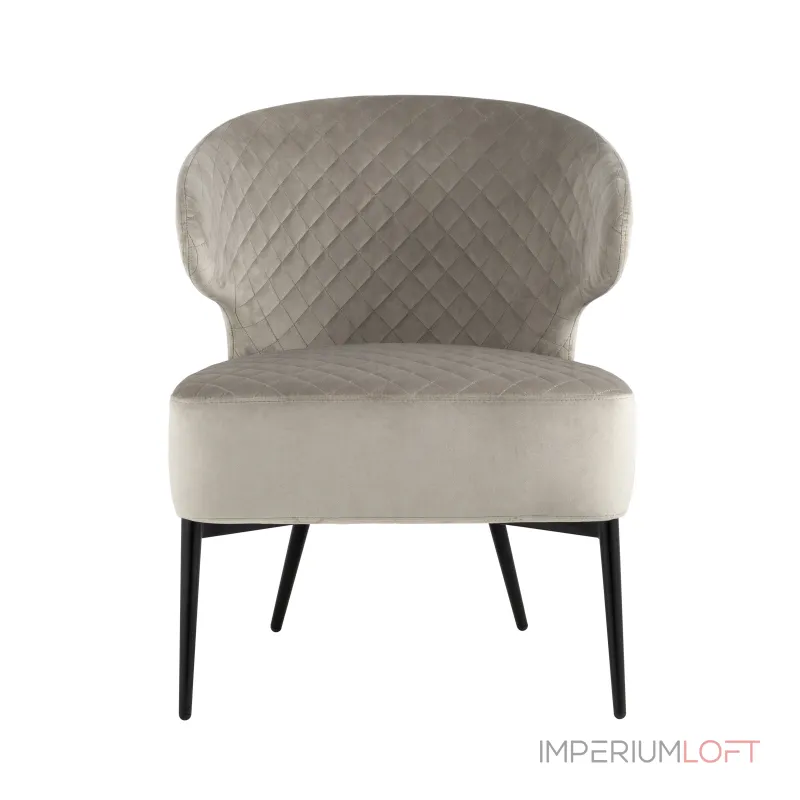 лаунж Royal велюр светло-серый ножки металл от ImperiumLoft