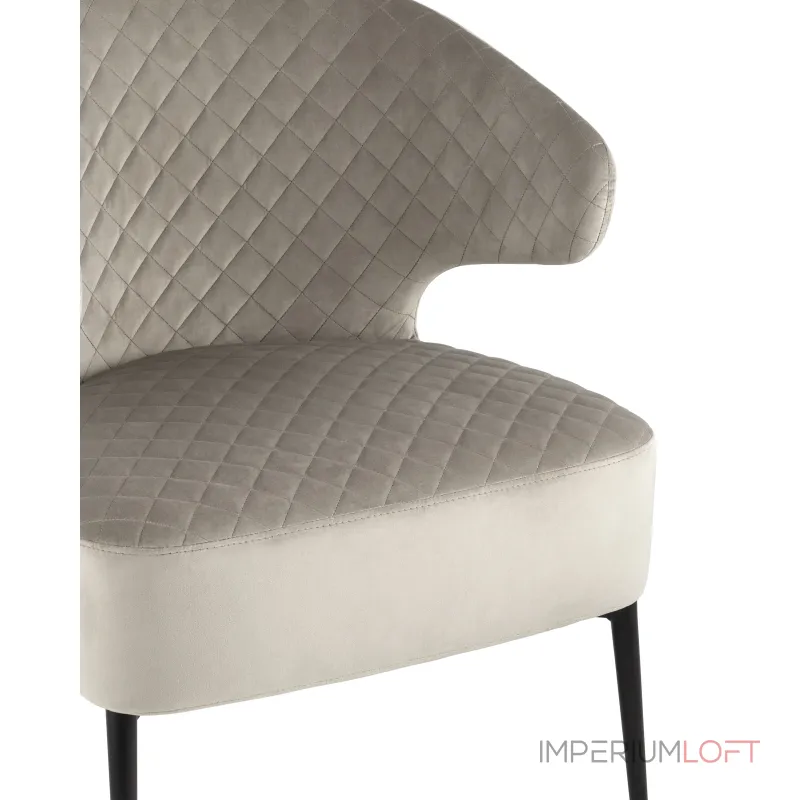 лаунж Royal велюр светло-серый ножки металл от ImperiumLoft