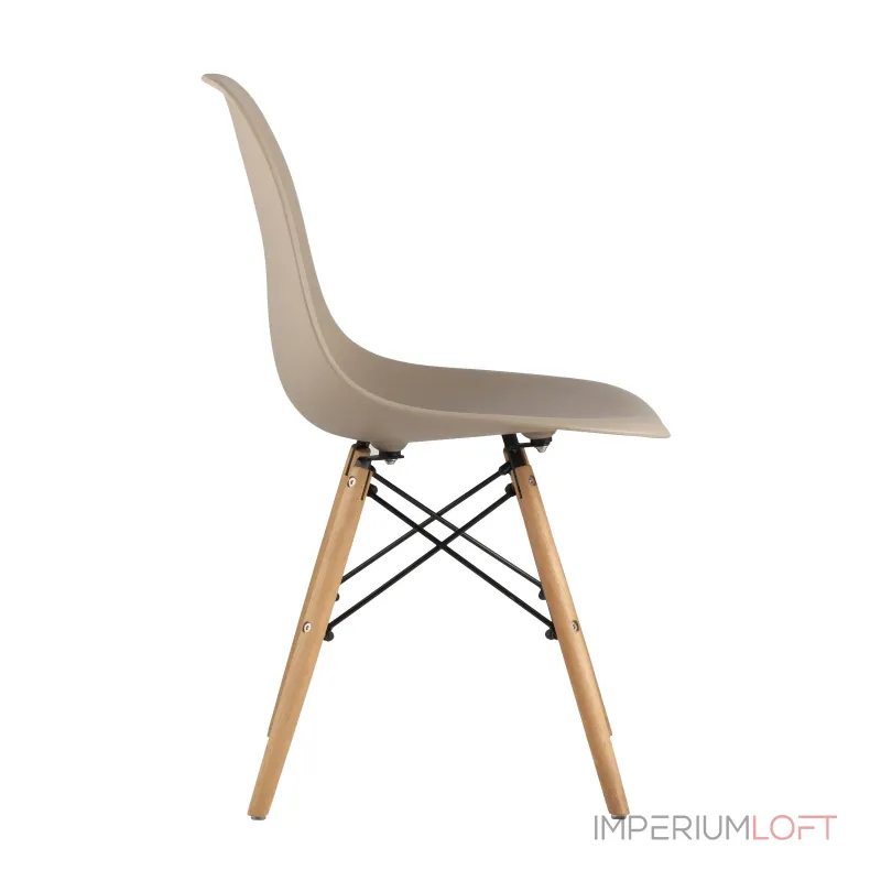 DSW бежевый, литой полипропилен, стальной каркас, массив бука от ImperiumLoft