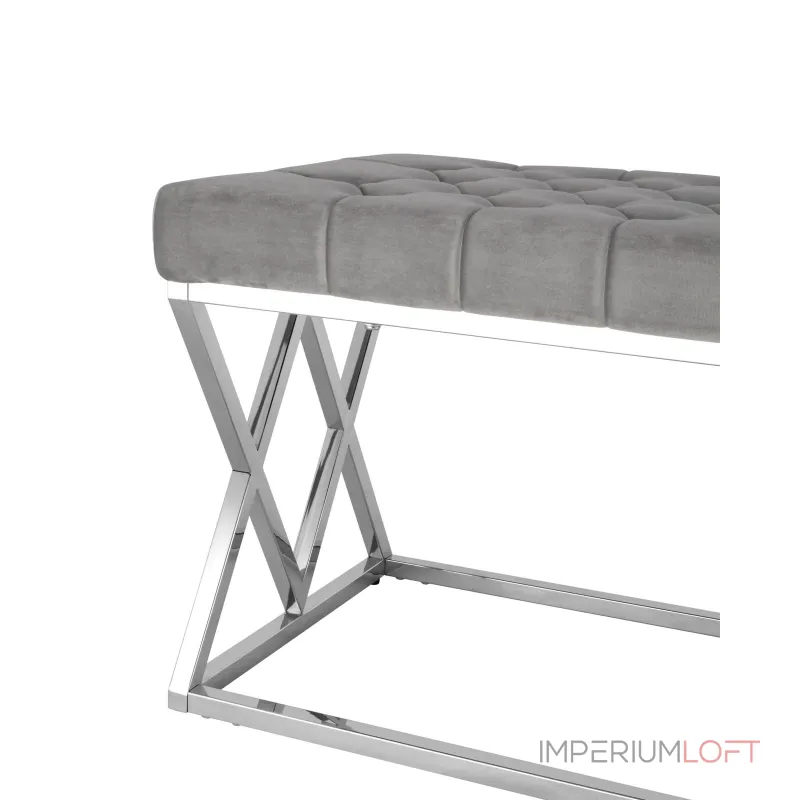 ИНСИГНИЯ серый велюр нержавеющая сталь серебро от ImperiumLoft