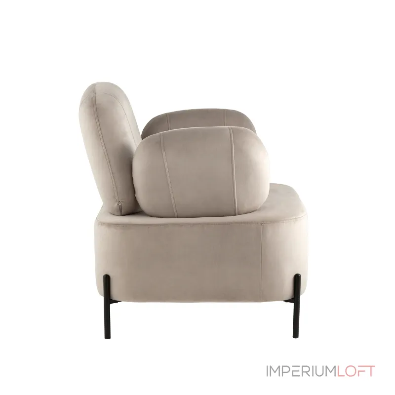 Кэнди с подлокотниками велюр светло-серый от ImperiumLoft