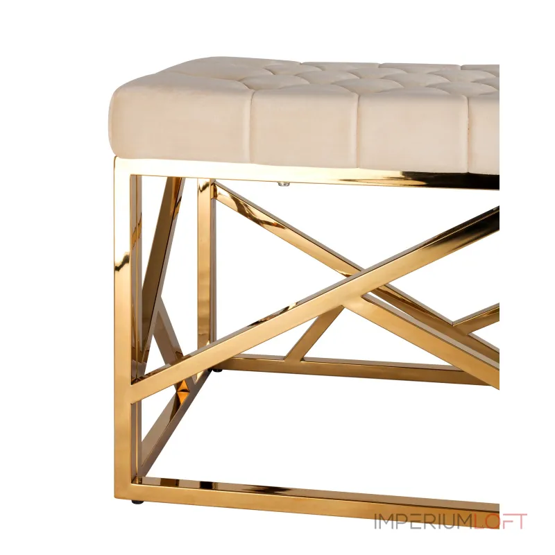 АРТ ДЕКО сталь золото, нержавеющая сталь, обивка сиденья велюр бежевый от ImperiumLoft
