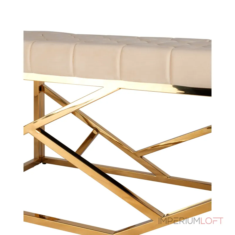 АРТ ДЕКО сталь золото, нержавеющая сталь, обивка сиденья велюр бежевый от ImperiumLoft