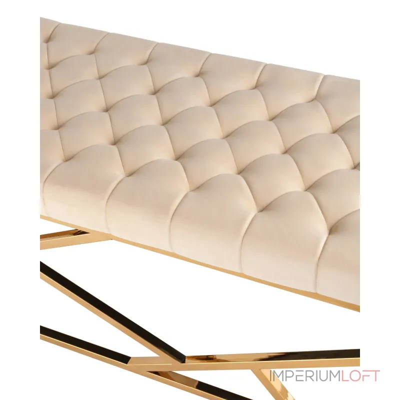 АРТ ДЕКО сталь золото, нержавеющая сталь, обивка сиденья велюр бежевый от ImperiumLoft