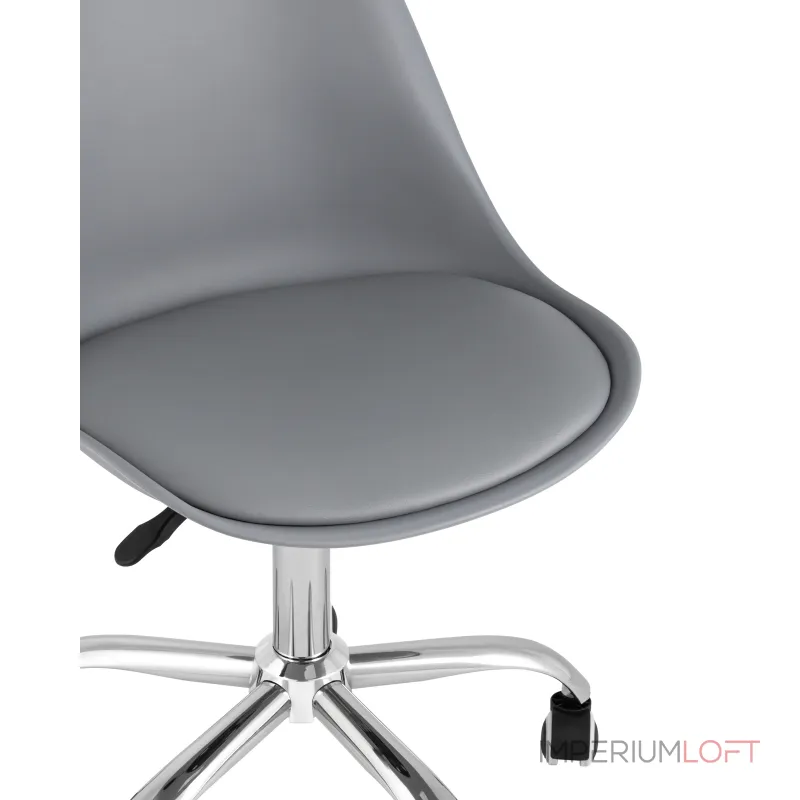 BLOK NEW пластиковый серый подушка из экокожи крестовина металл от ImperiumLoft