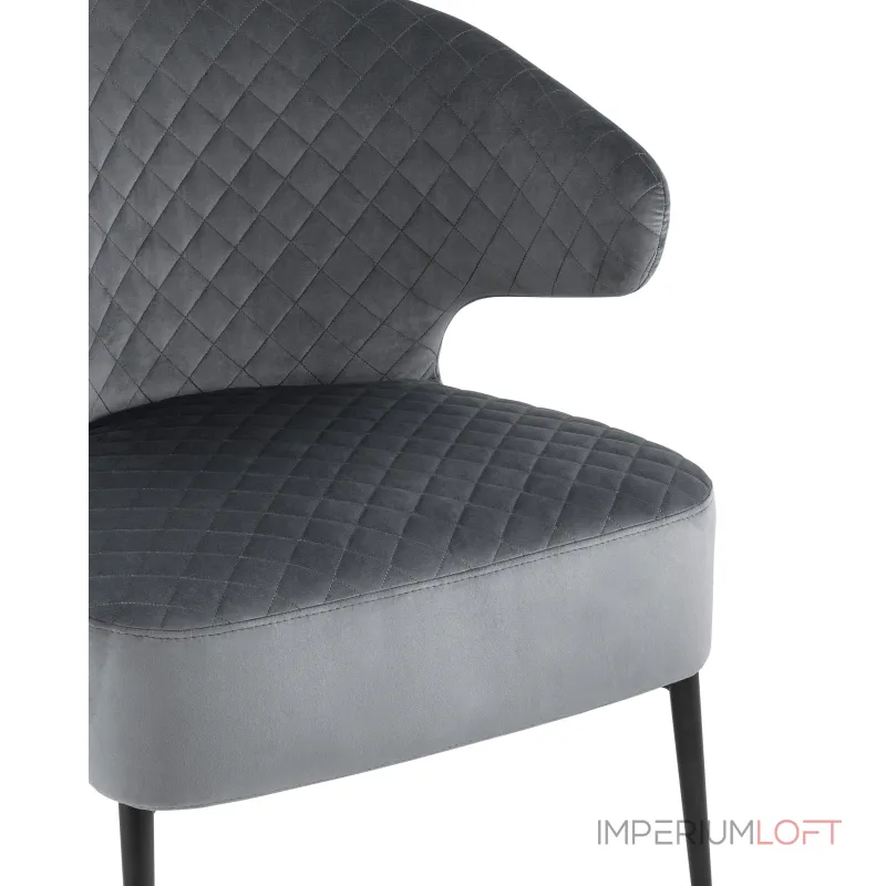 лаунж Royal велюр тёмно-серый ножки металл от ImperiumLoft