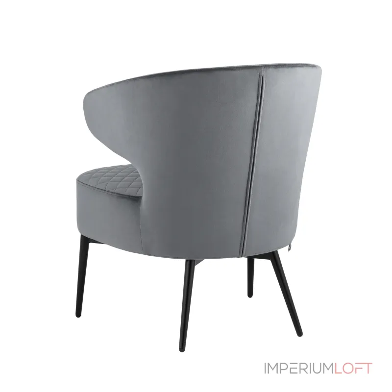 лаунж Royal велюр тёмно-серый ножки металл от ImperiumLoft