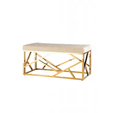 Банкетка-скамейка АРТ ДЕКО велюр бежевый сталь золото Банкетка-скамейка АРТ ДЕКО велюр бежевый сталь золото